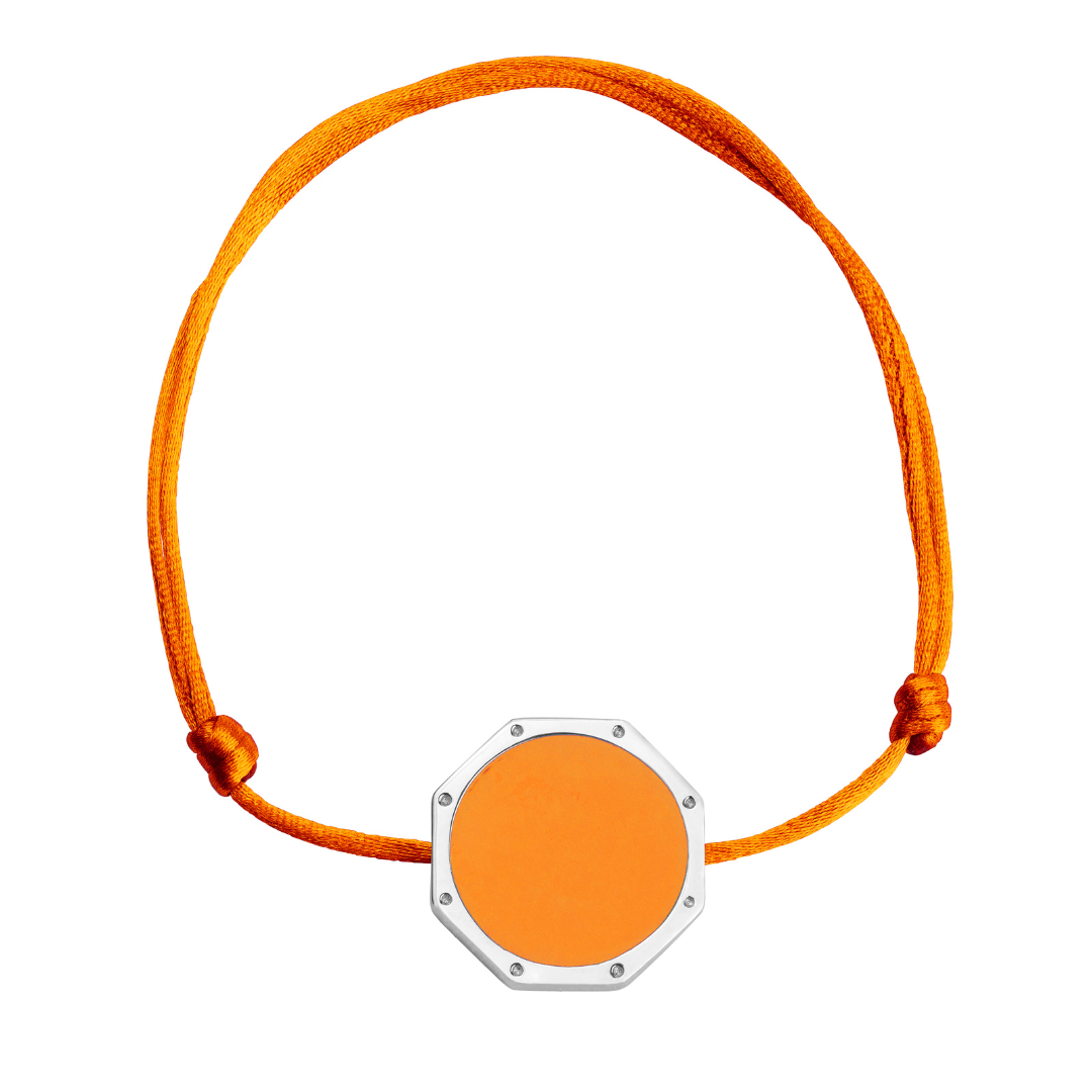 BRACELET DAN ARGENT ORANGE LAVE