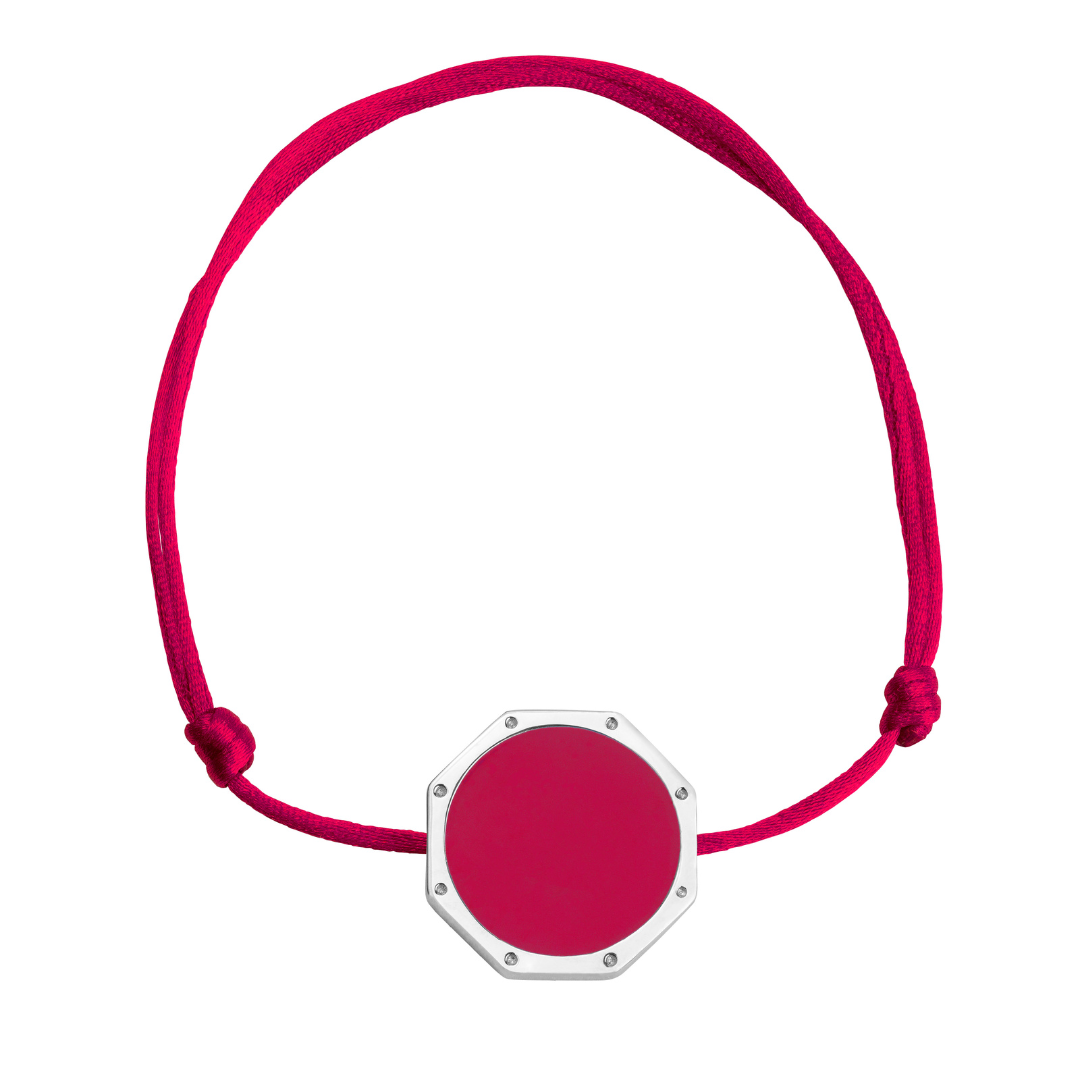 BRACELET DAN ARGENT CERISE