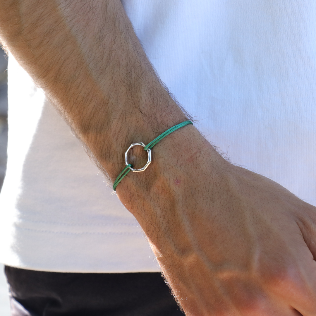 BRACELET GUS ARGENT VERT SAPIN