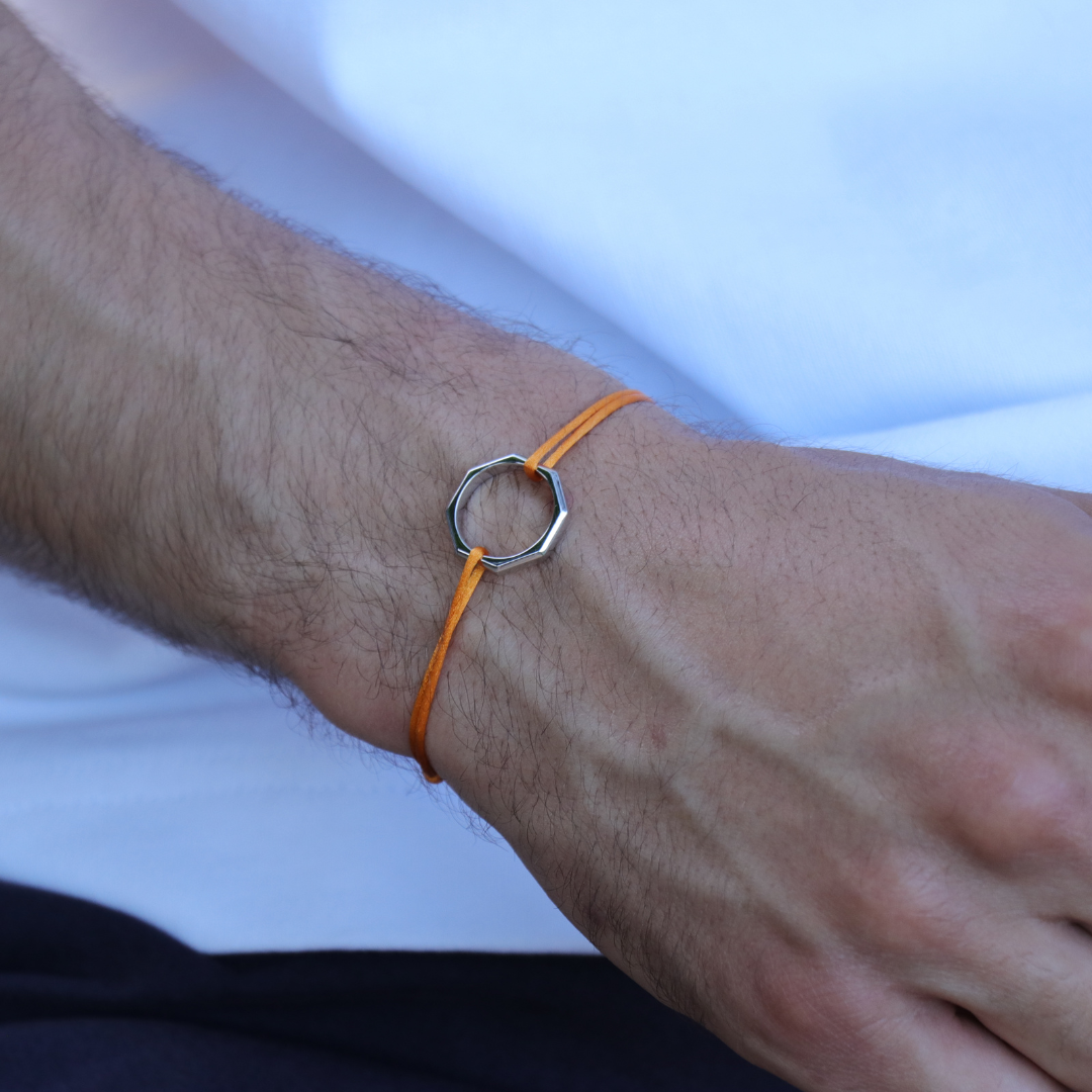 BRACELET GUS ARGENT ORANGE LAVE