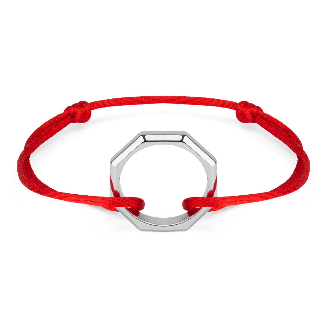 BRACELET GUS ARGENT ROUGE CORAIL