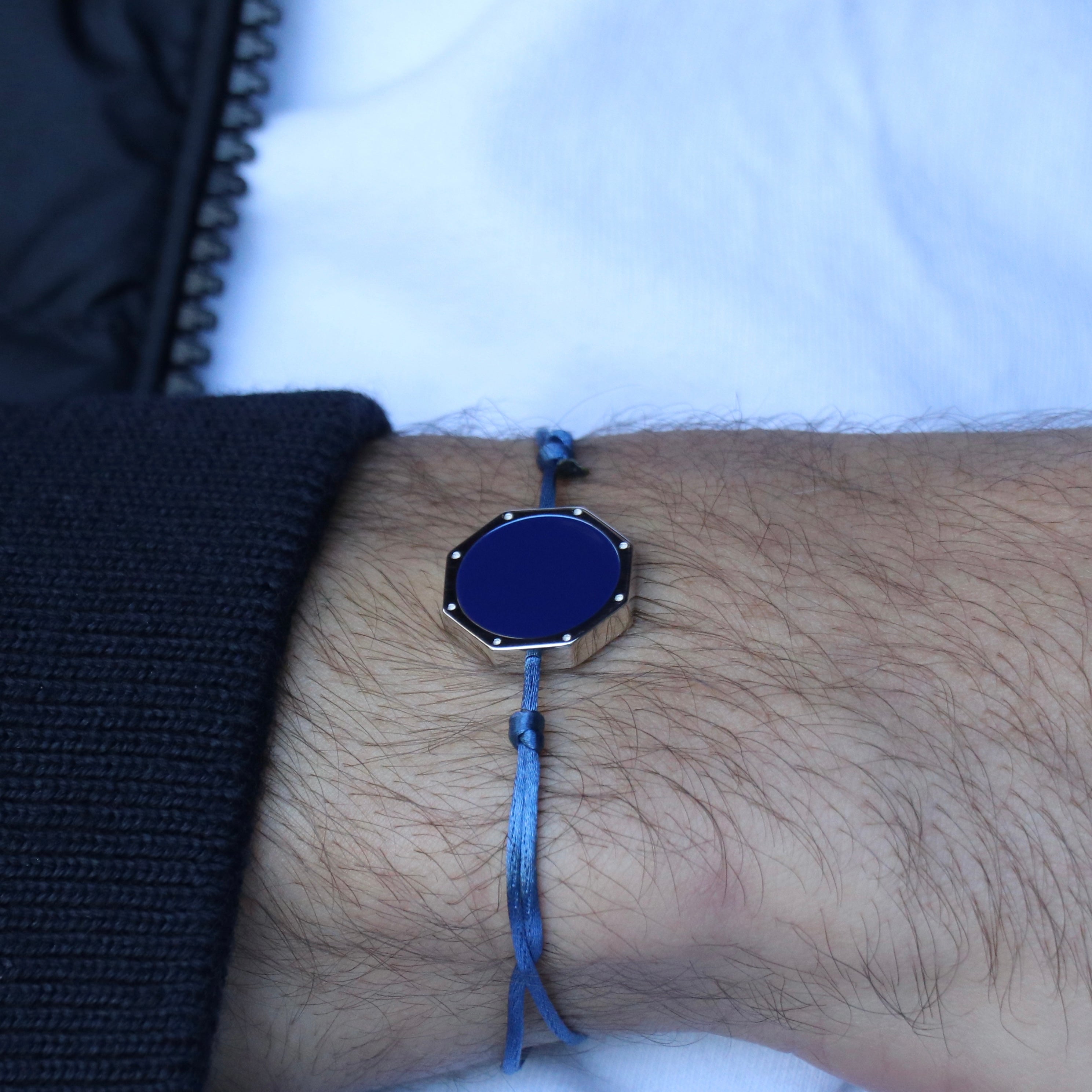 BRACELET DAN ARGENT BLEU OCÉAN