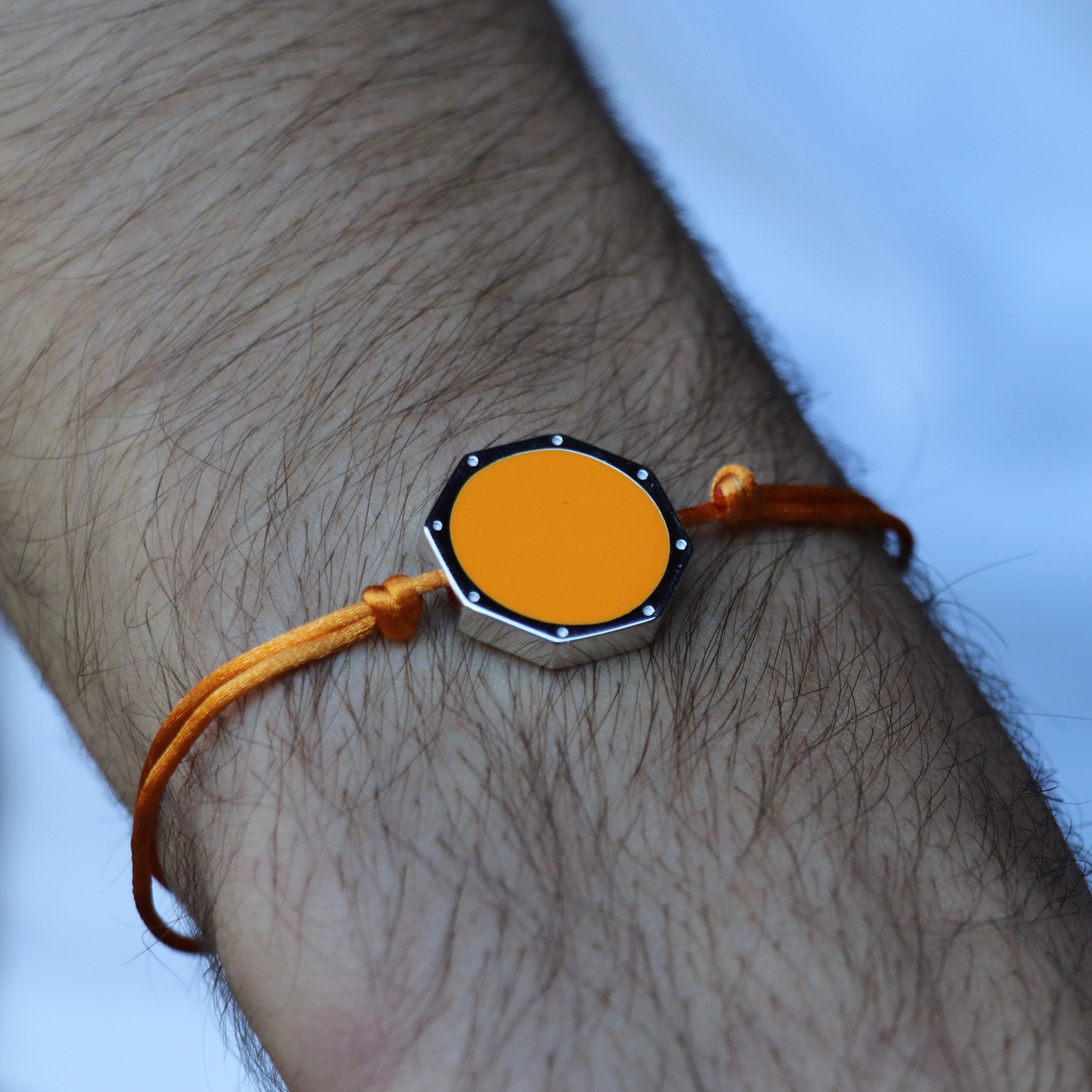 BRACELET DAN ARGENT ORANGE LAVE